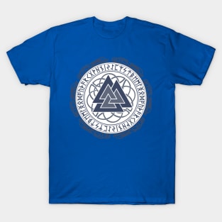 Viking Valknut with Runes | Viking Art | Gift for Dad T-Shirt